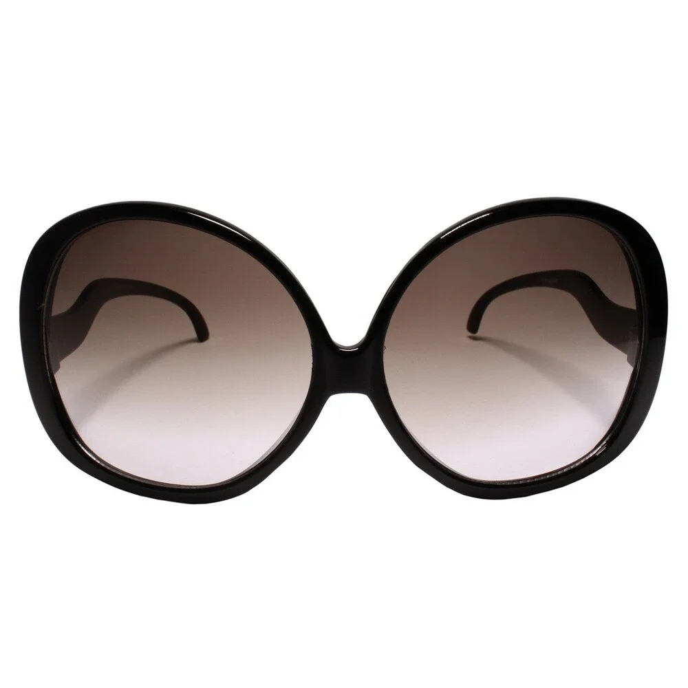 Oversize Square Swan Drop Temple Vintage Butterfly Womens Black Sunglasses